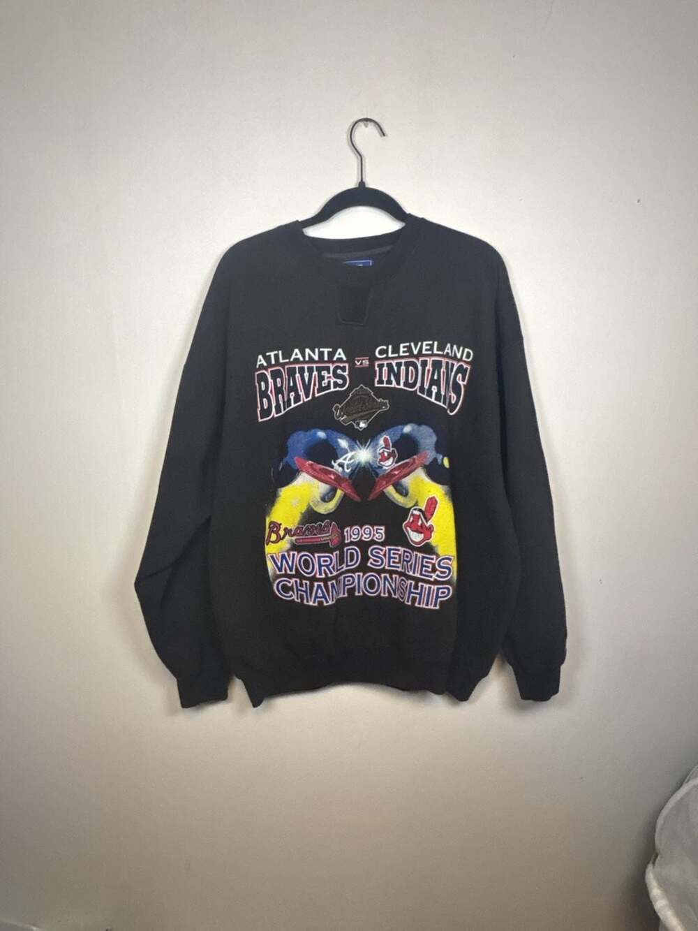 Vintage 1995 World Series Atlanta Braves vs Cleveland Indians Starter Sweatshirt